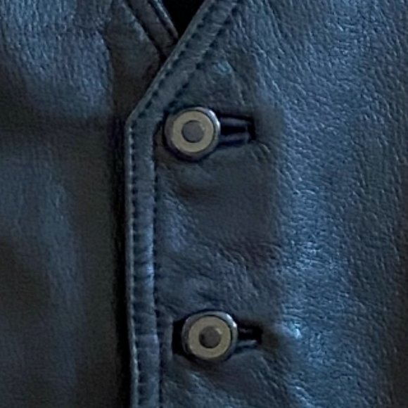 Vintage Wilsons Black All Leather 90s Y2K Moto Biker Rodeo Western Vest-XL - Picture 2 of 14